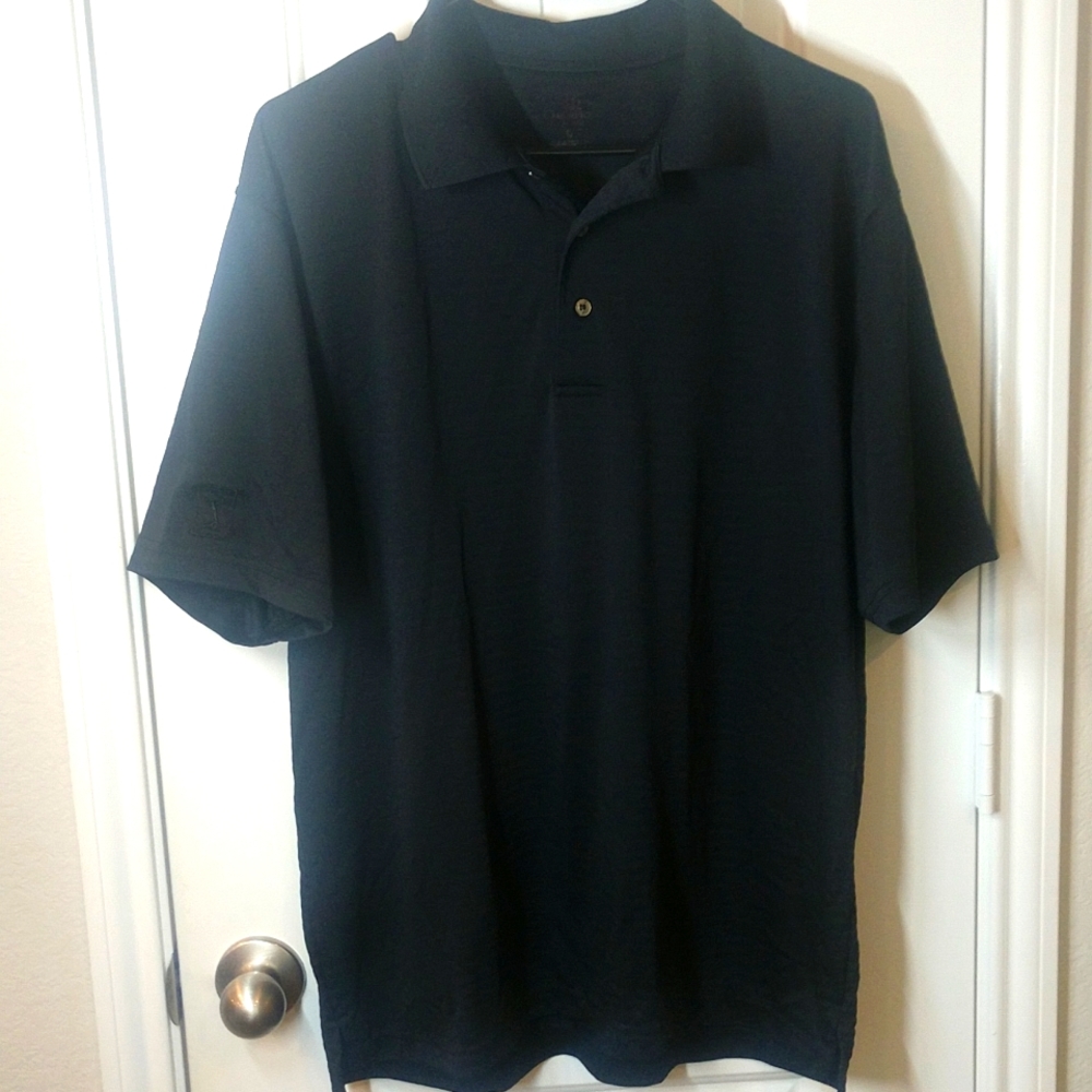 Champion's Tour Black on Black Striped Men's Large Golf Polo